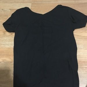 Plain Black V Neck tee